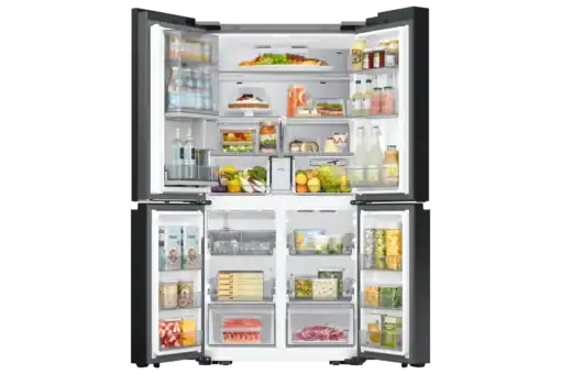 us-french-door-rf29db9700qlaa-bespoke-ai---door-flex--stainless-steel-551064414 samsung bespoke 4 door flex french door refrigerator